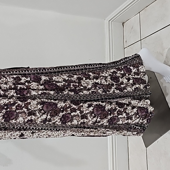 Dainty Hooligan  Maxi Boho Dress Black Floral Colorblock Cutout Open back Size S - Picture 9 of 11